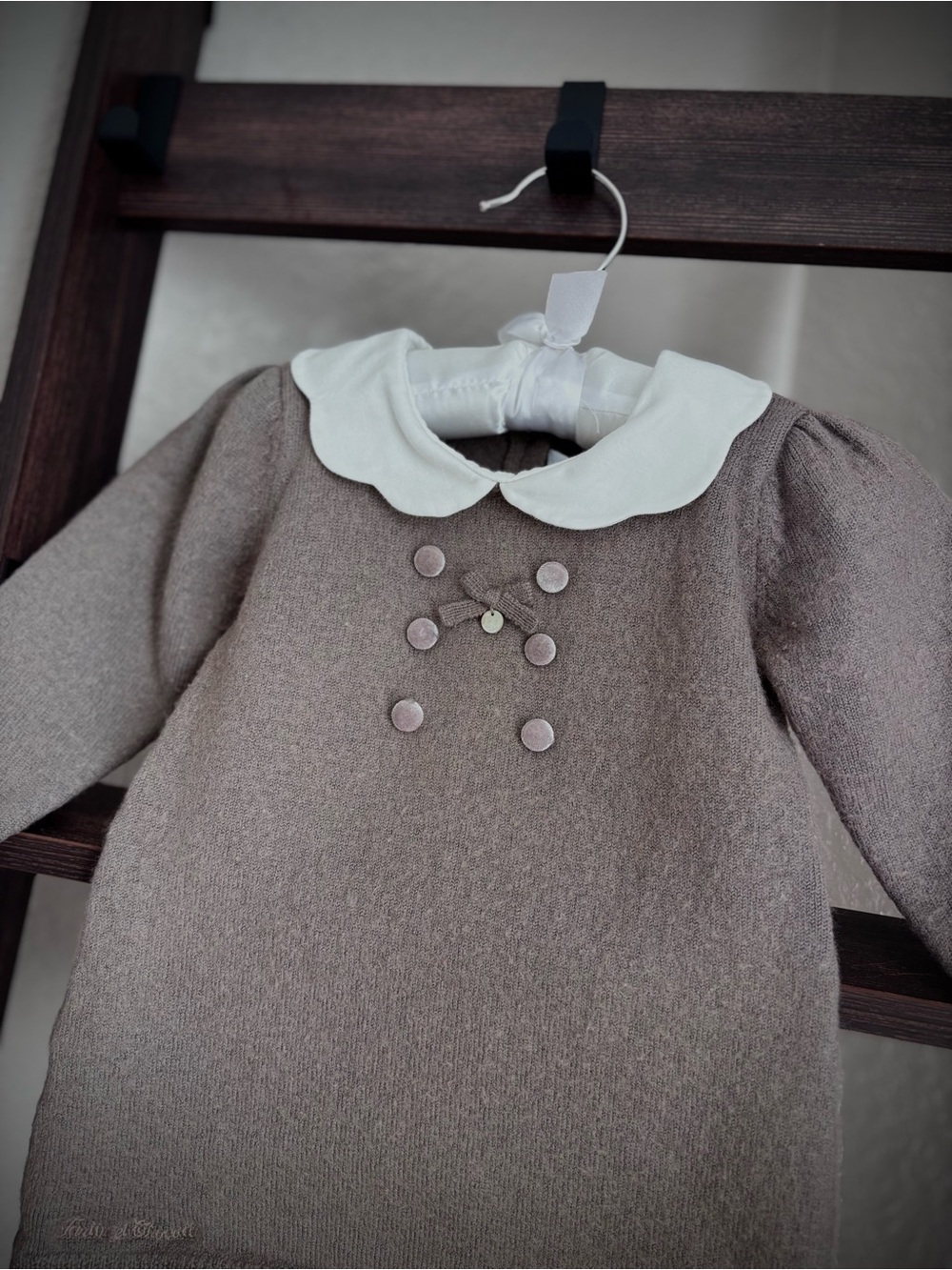Tartine et Chocolat Brown and Cream Baby sweater